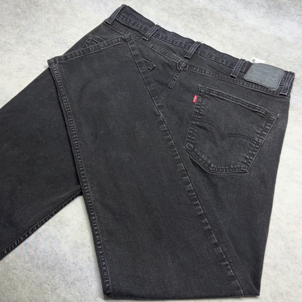 Levis 505 Regular Fit Jeans Mens 38x34 Black Straight Leg Cotton Denim‎ Pants